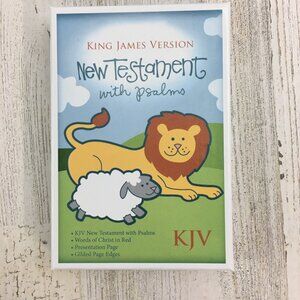 Holman KJV Baby Kids Pocket New Testament WHITE Imitation Leather Bible with Box